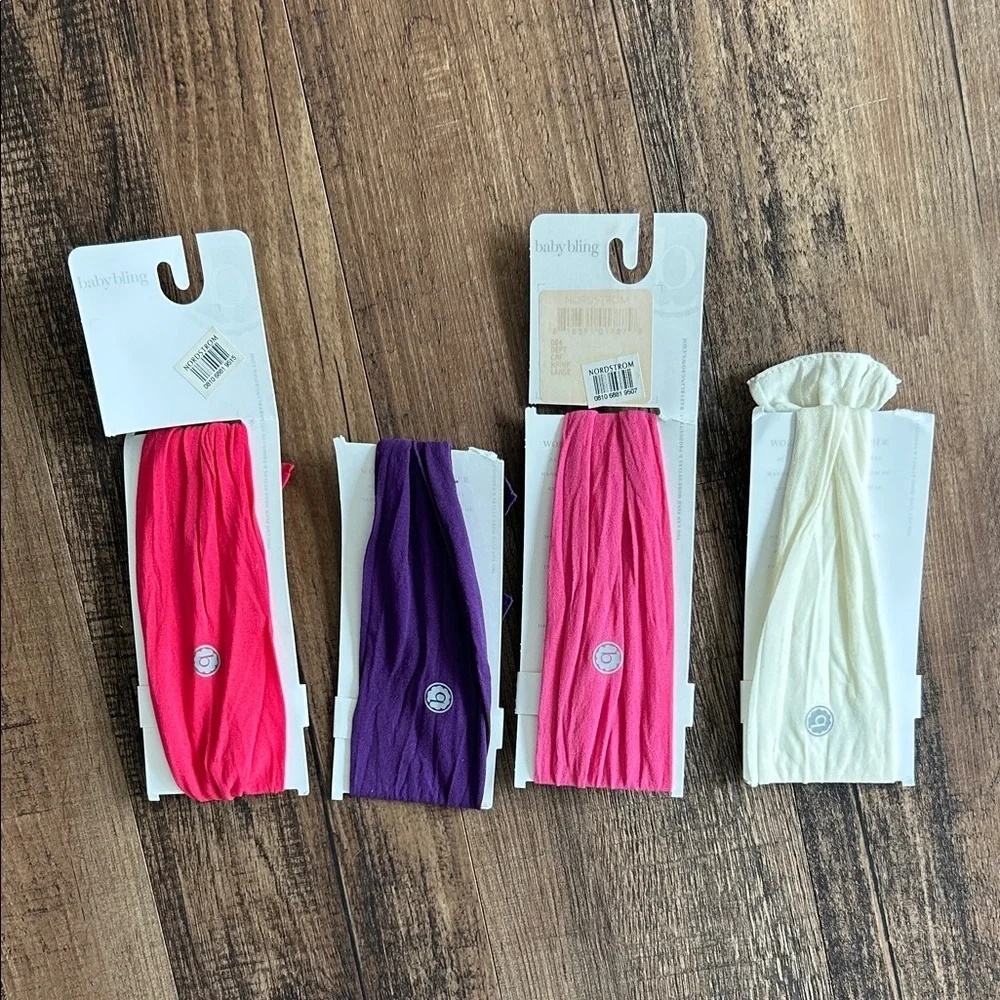 Baby Bling Headband Set - Red Pink, Purple, Hot Pink, Cream
